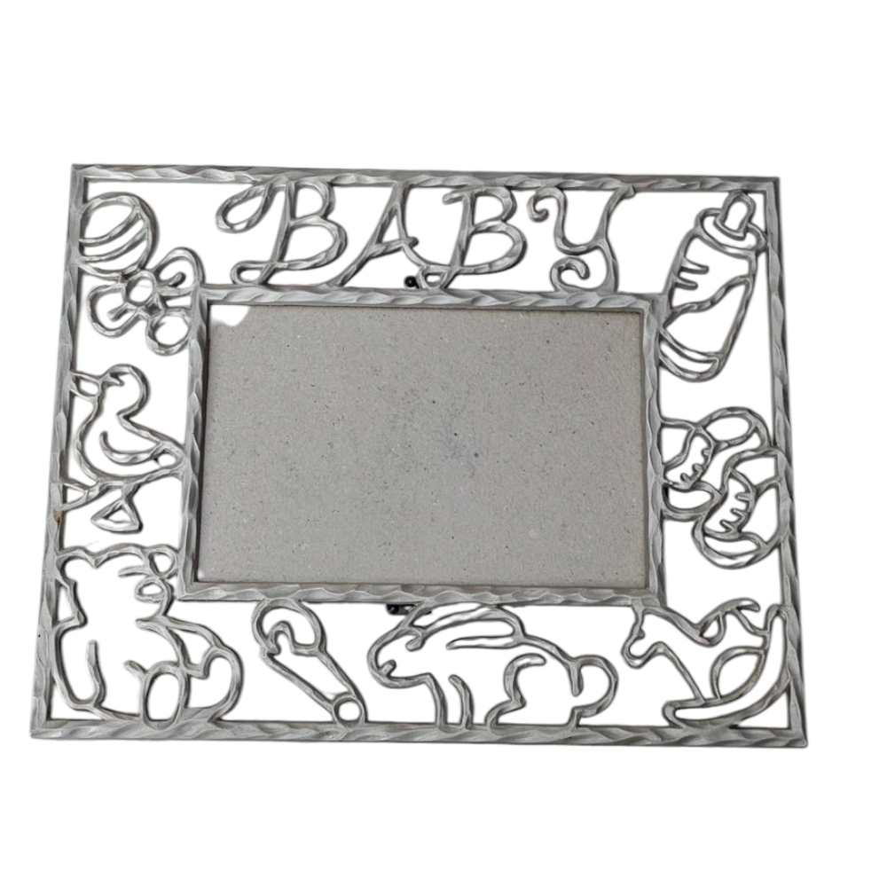 Brushed Silver Metal Baby Picture 4x6 Frame - Great  Gift!​